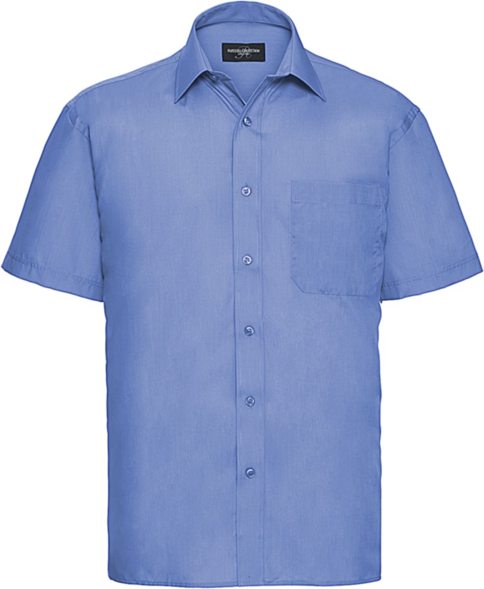 Ανδρικό Κοντομάνικο Πουκάμισο R-935M-0 Russell Poplin Classic Fit Corporate Blue