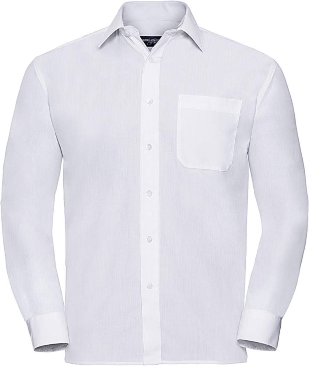 Ανδρικό Μακρυμάνικο Πουκάμισο R-934M-0 Russell Poplin Easy Care White