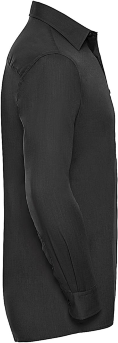 Ανδρικό Μακρυμάνικο Πουκάμισο R-934M-0 Russell Poplin Easy Care Black ανδρικά Πουκάμισα Simple Wear
