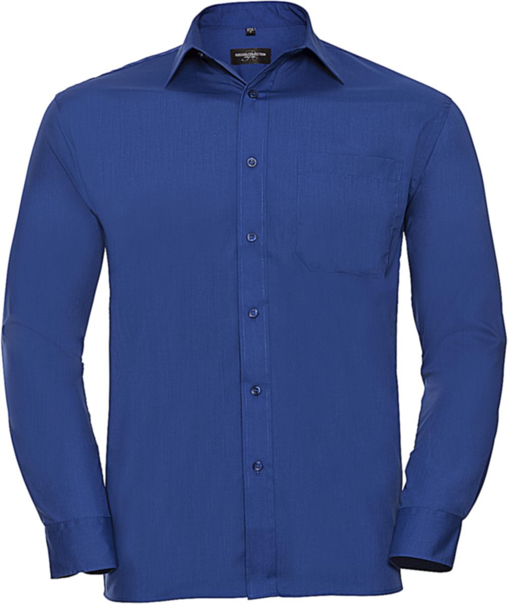 Ανδρικό Μακρυμάνικο Πουκάμισο R-934M-0 Russell Poplin Easy Care Bright Royal