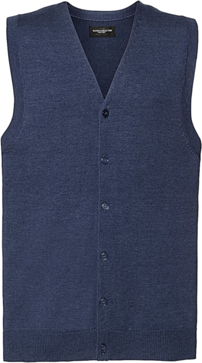 Ανδρικό Αμάνικο Πουλόβερ R-719M-0 Russell Europe V-Neck Knitted Denim Marl