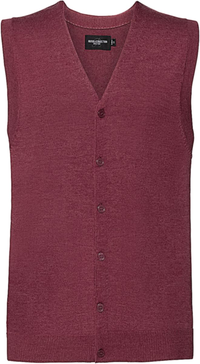 Ανδρικό Αμάνικο Πουλόβερ R-719M-0 Russell Europe V-Neck Knitted Cranberry Marl