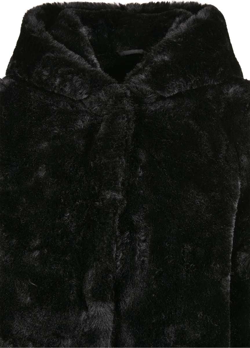 Girls Hooded Teddy Coat Urban Classics Uck2375 Black Outlet παιδικά Simple Wear