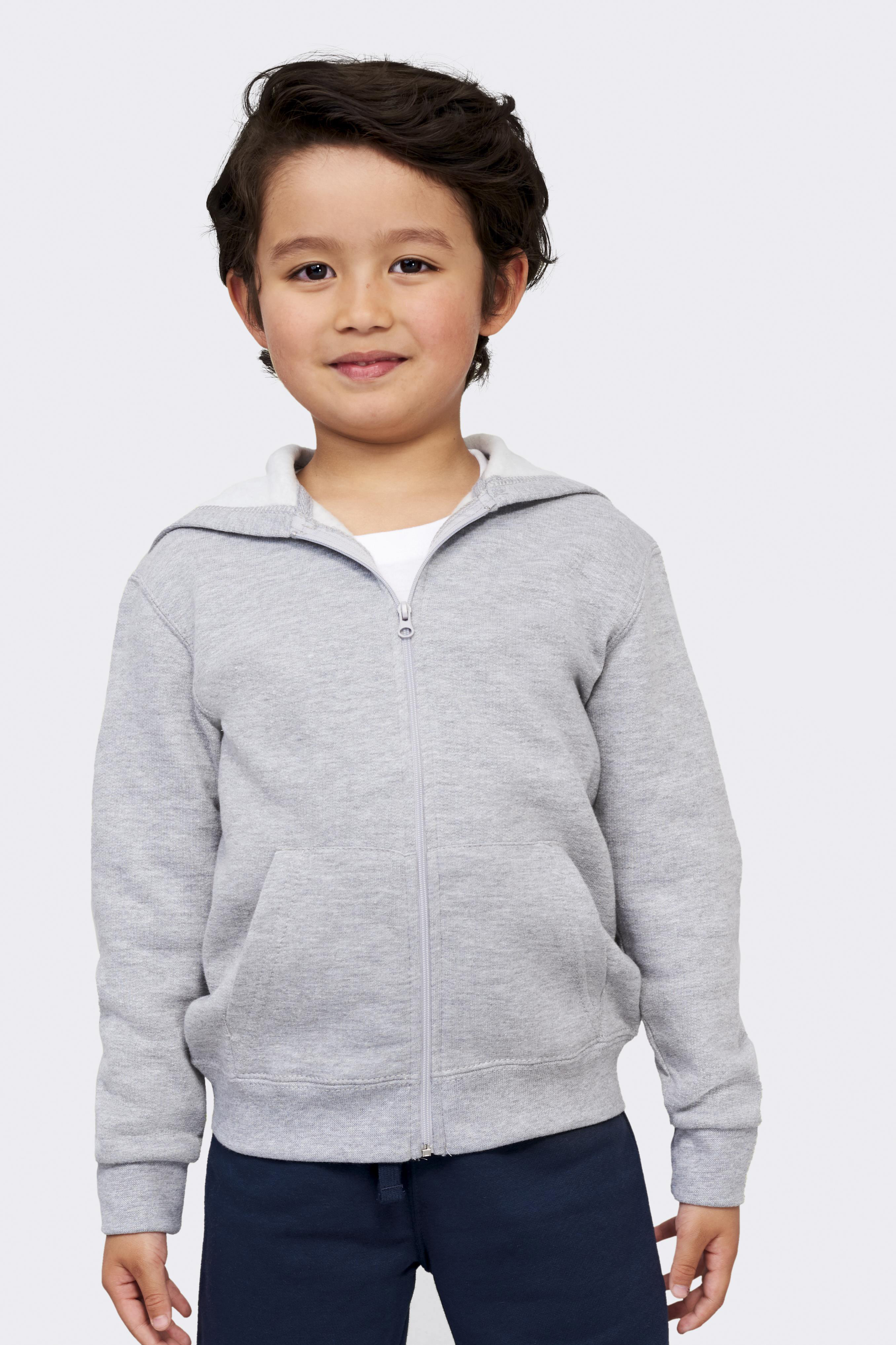 Παιδική ζακέτα φούτερ με κουκούλα Stone Kids SOLS 02092 Grey Melange
