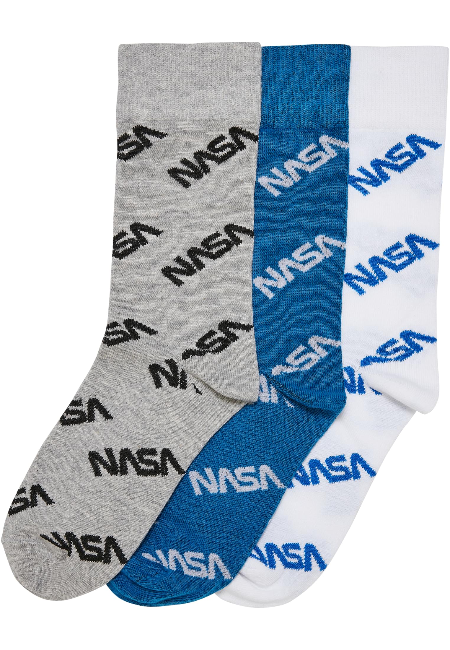 Παιδικές Κάλτσες 3-Pack MTK1207-04072 Mister Tee NASA Allover Brightblue/Grey/White - Mister Tee - 