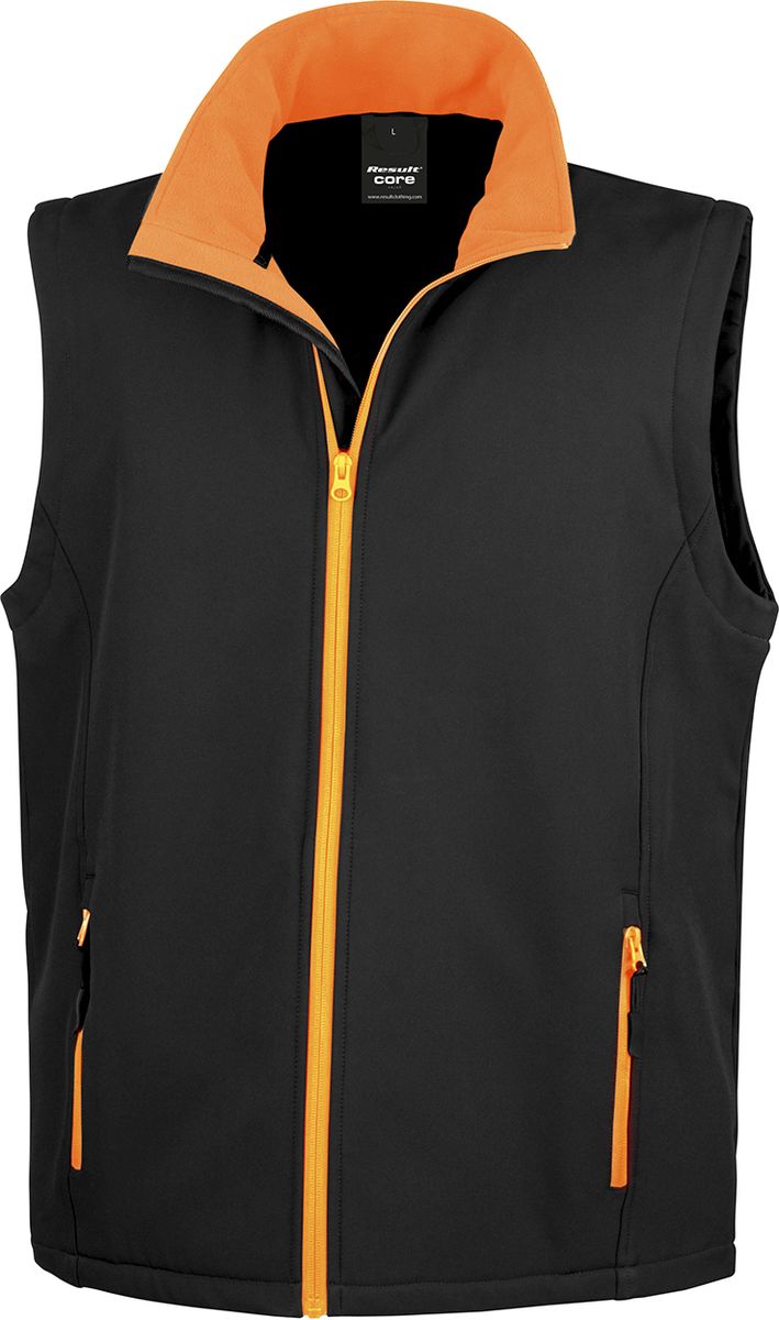 Ανδρικό Αμάνικο Μπουφάν Softshell R232M Result Core Black/Orange