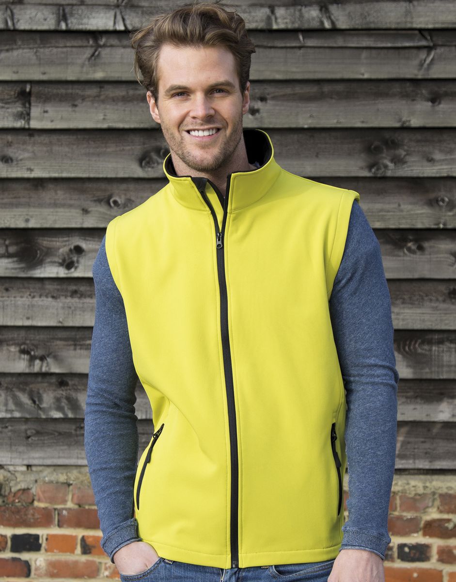 Ανδρικό Αμάνικο Μπουφάν Softshell R232M Result Core Yellow Black ανδρικά Simple Wear