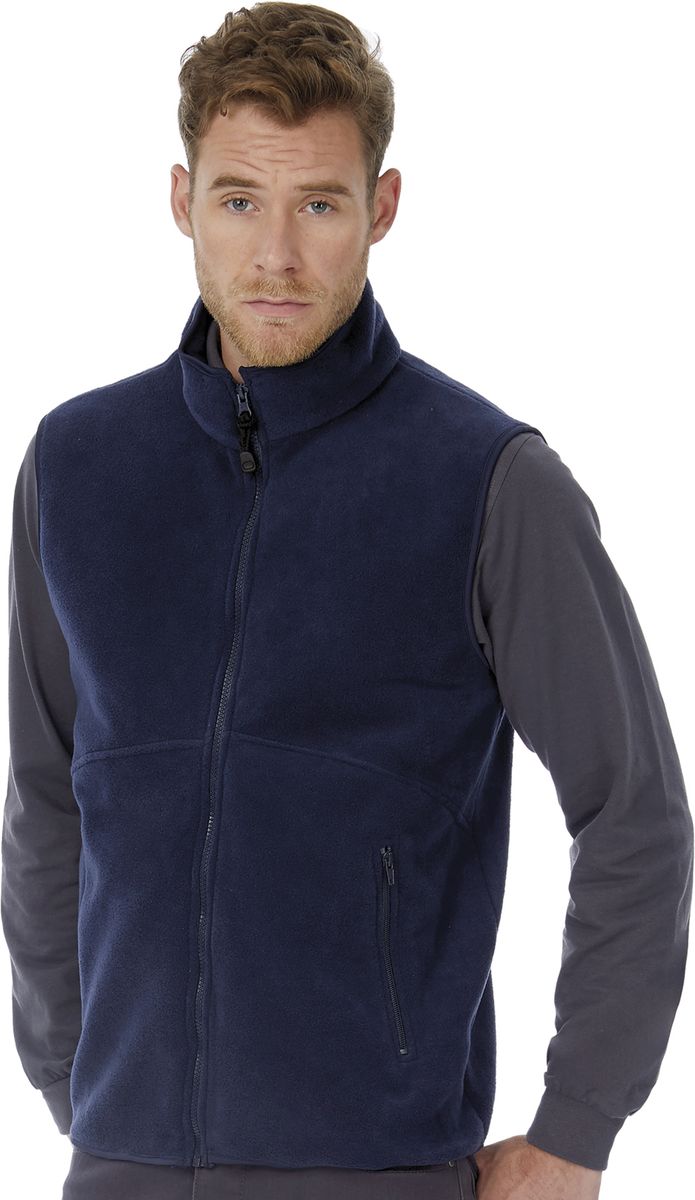 Αμάνικο Γιλέκο Fleece Traveller + B & C Navy