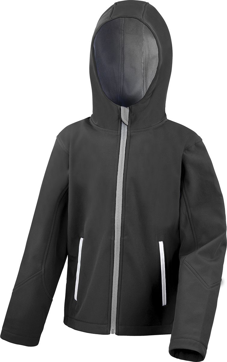 Παιδικό Μπουφάν Softshell με Κουκούλα R224J/Y Result TX Performance Black/Grey