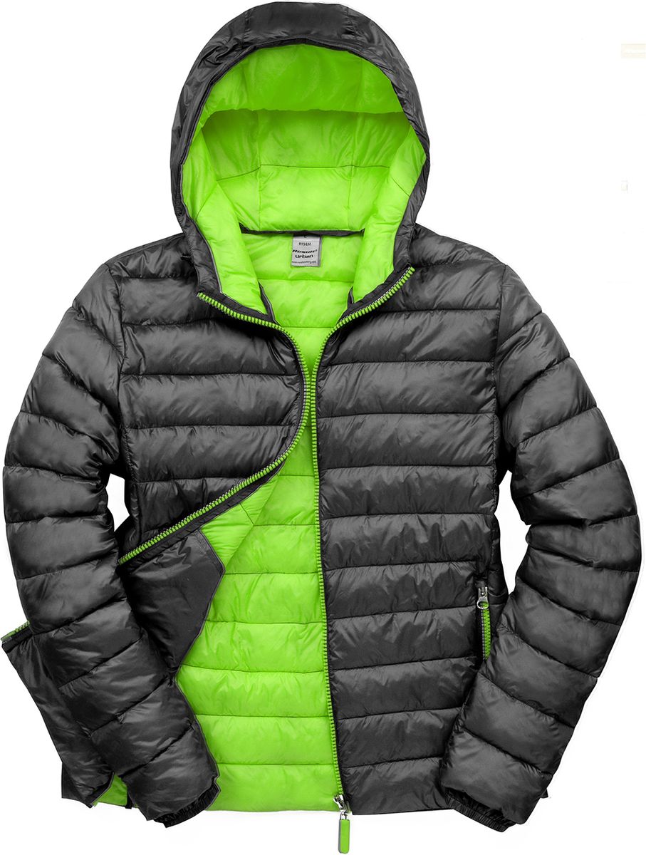 Μπουφάν με Κουκούλα Snow Bird R194M Result Black/Lime