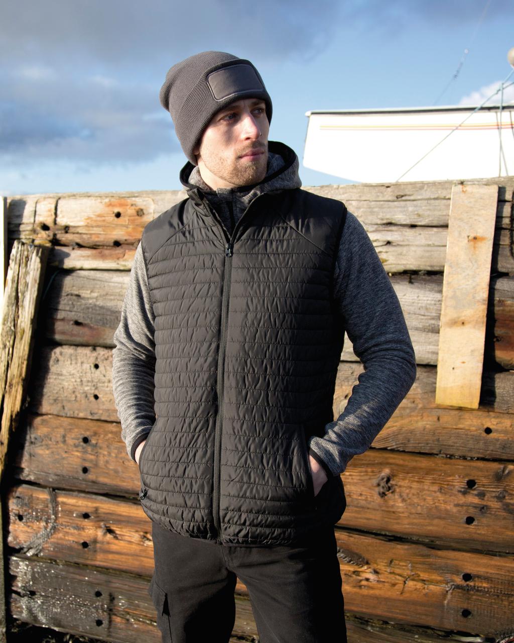 Ανδρικό Μπουφάν Γιλέκο R239X Result Thermoquilt Grey/Black