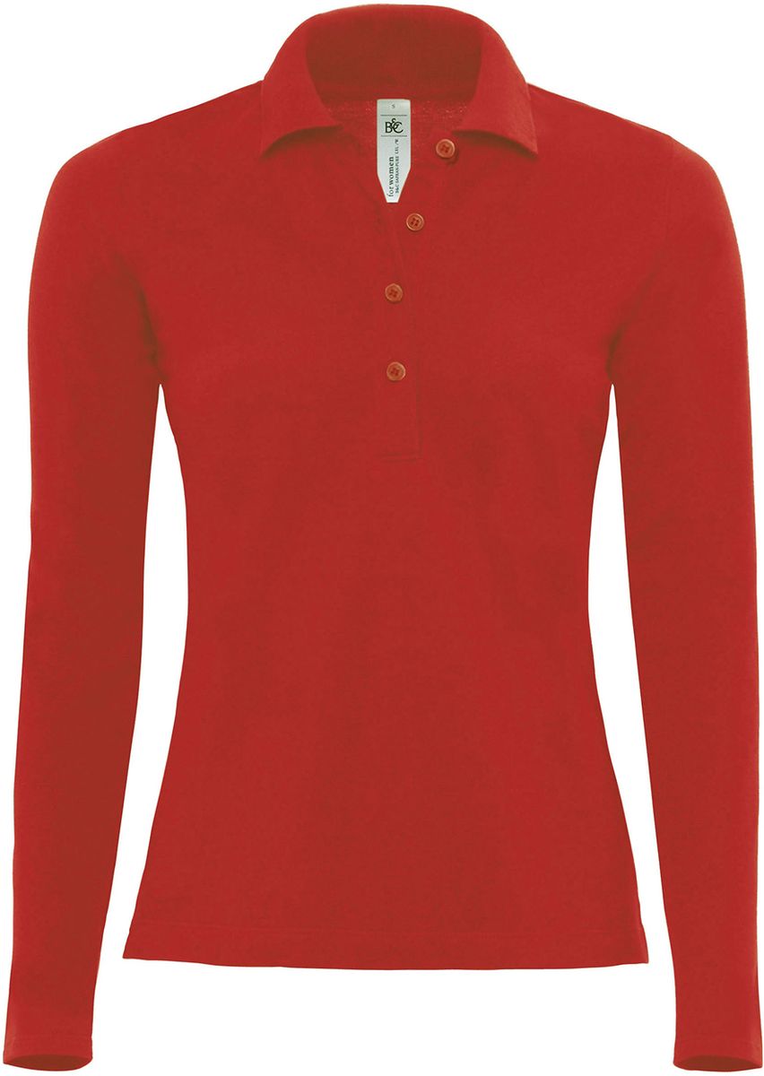 Γυναικεία Μπλούζα Polo Μακρυμάνικη PW421 B & C Safran Pure LSL Wome Red