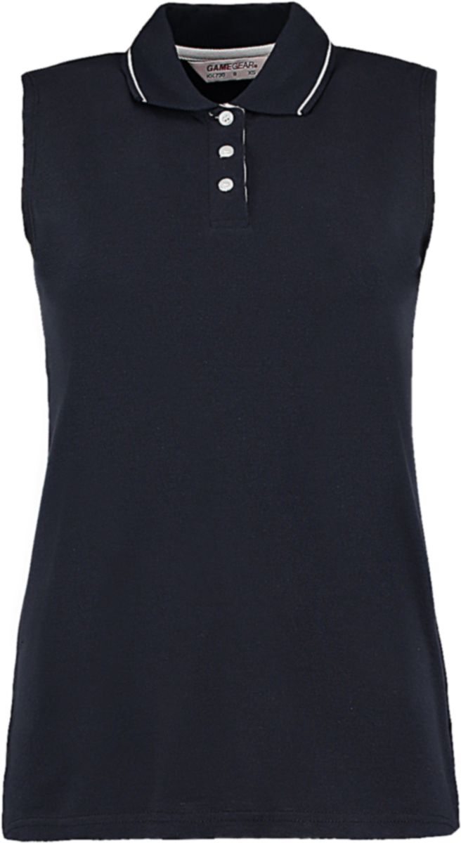 Ladies Sports αμάνικο Polo Kustom Kit KK730 Navy/White