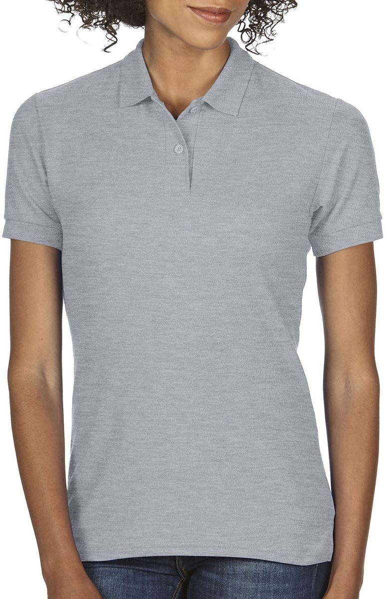 DryBlend Ladies Double Pique Polo Gildan 75800L Sport Grey