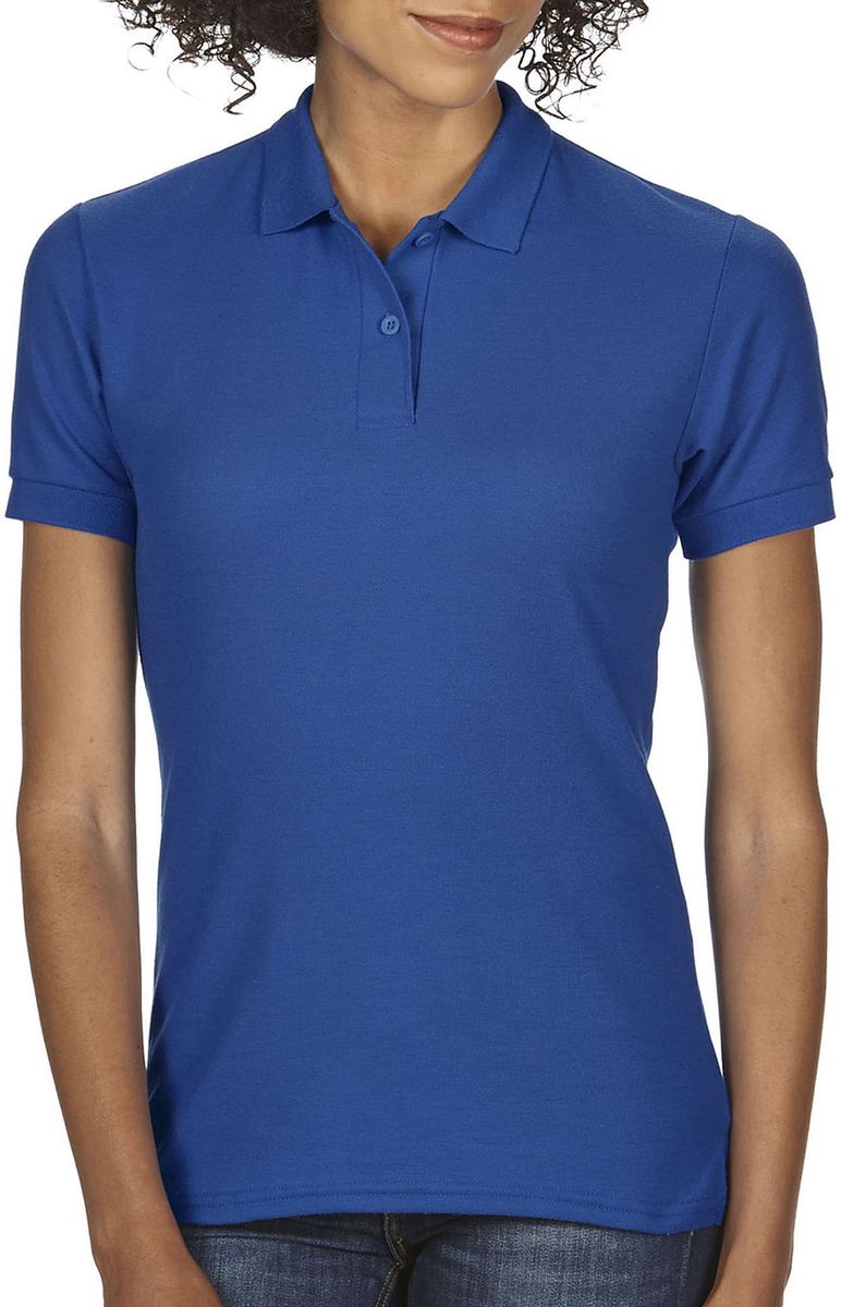 DryBlend Ladies Double Pique Polo Gildan 75800L Royal