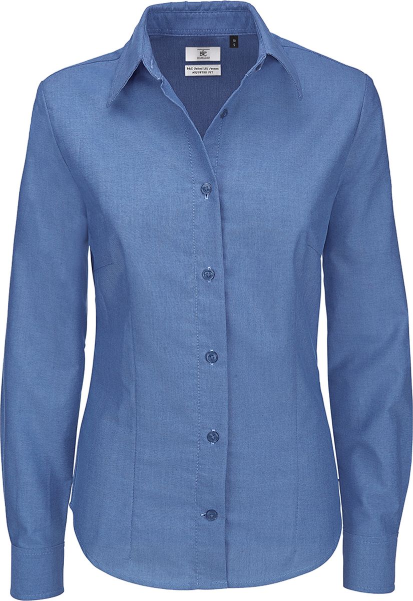 Γυναικείο Πουκάμισο Oxford LSL B & C Μακρυμάνικο Blue Chip