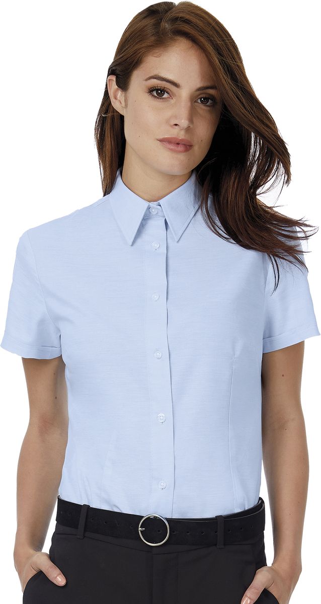 Γυναικείο Κοντομάνικο Πουκάμισο Oxford SSL B & C Oxford Blue