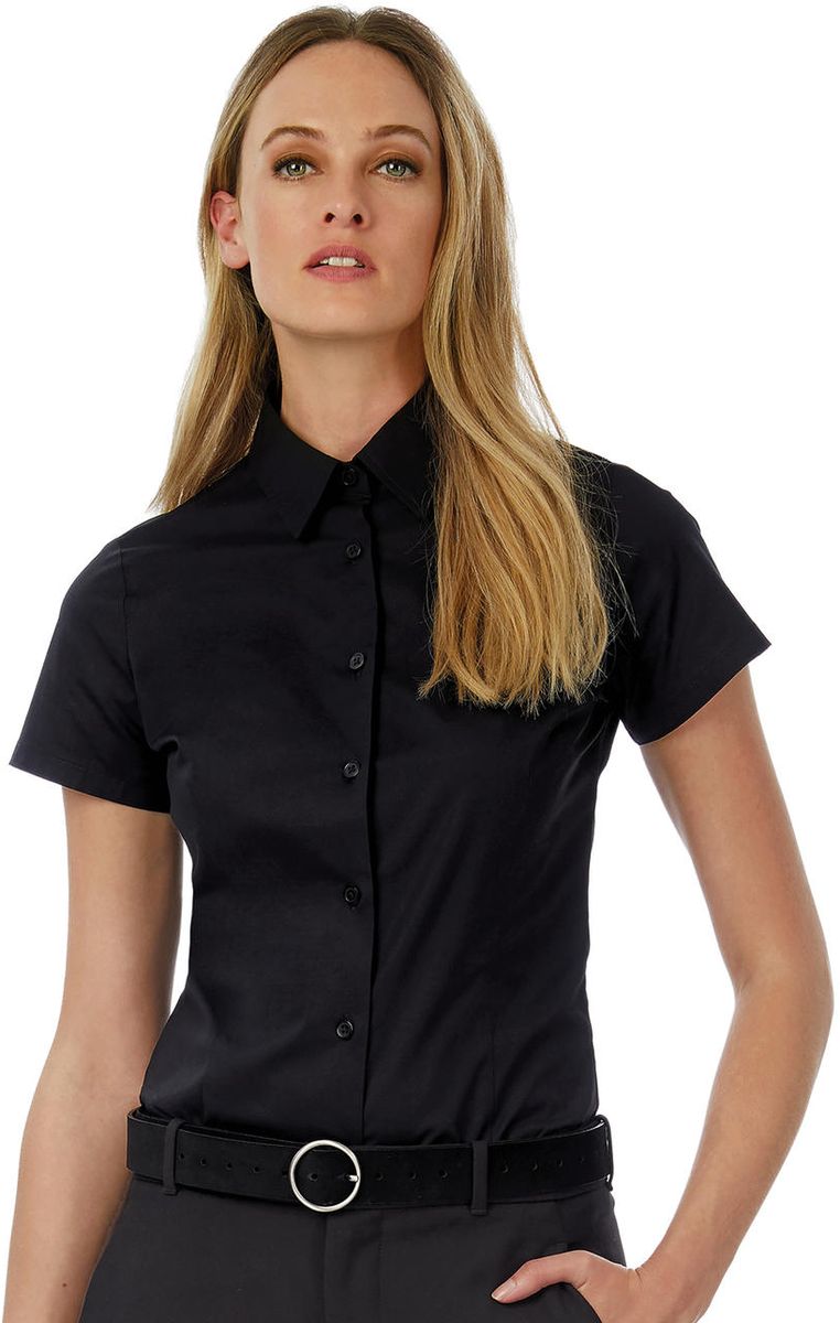 Γυναικείο Κοντομάνικο Πουκάμισο Tie SSL B & C Black