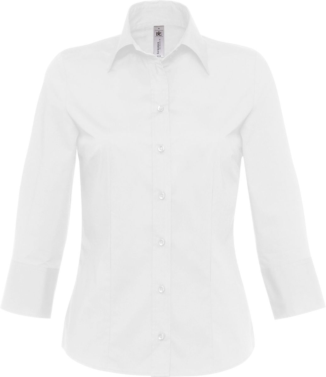 Γυναικείο Πουκάμισο B & C Milano 3/4 Sleeve SMP61 White