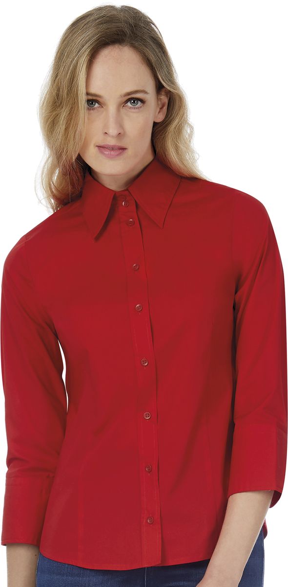 Γυναικείο Πουκάμισο B & C Milano 3/4 Sleeve SMP61 Deep Red