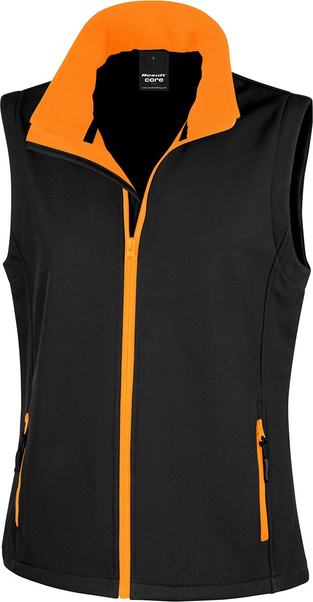 Γυναικείο Αμάνικο Μπουφάν Softshell R232F Result Core Black/Orange