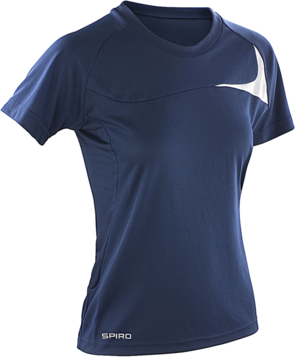 Γυναικείο Αθλητικό Μπλουζάκι R182F Spiro Ladies Dash Training Shirt Navy/White