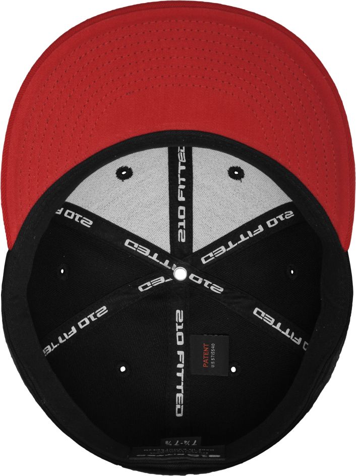Καπέλο 6210T Flexfit Premium 210 Fitted 2-Tone Black Red Blk αξεσουάρ Καπέλα Simple Wear