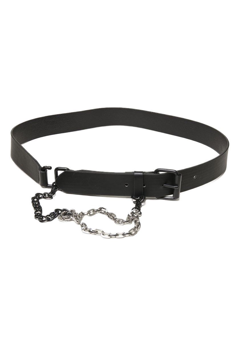 Imitation Leather Belt With Metal Chain Urban Classics TB4639 Black
