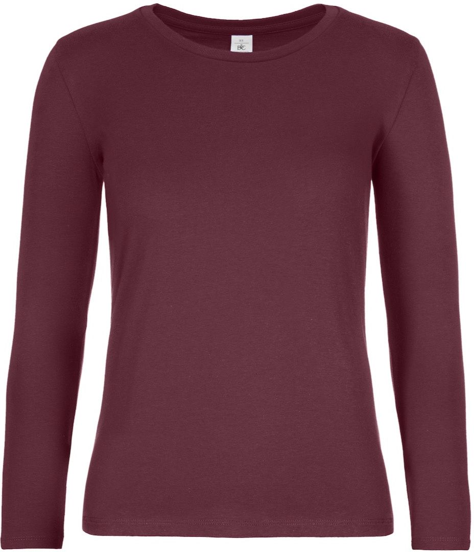 Γυναικείο T-Shirt Μακρυμάνικο TW08T B & C Burgundy