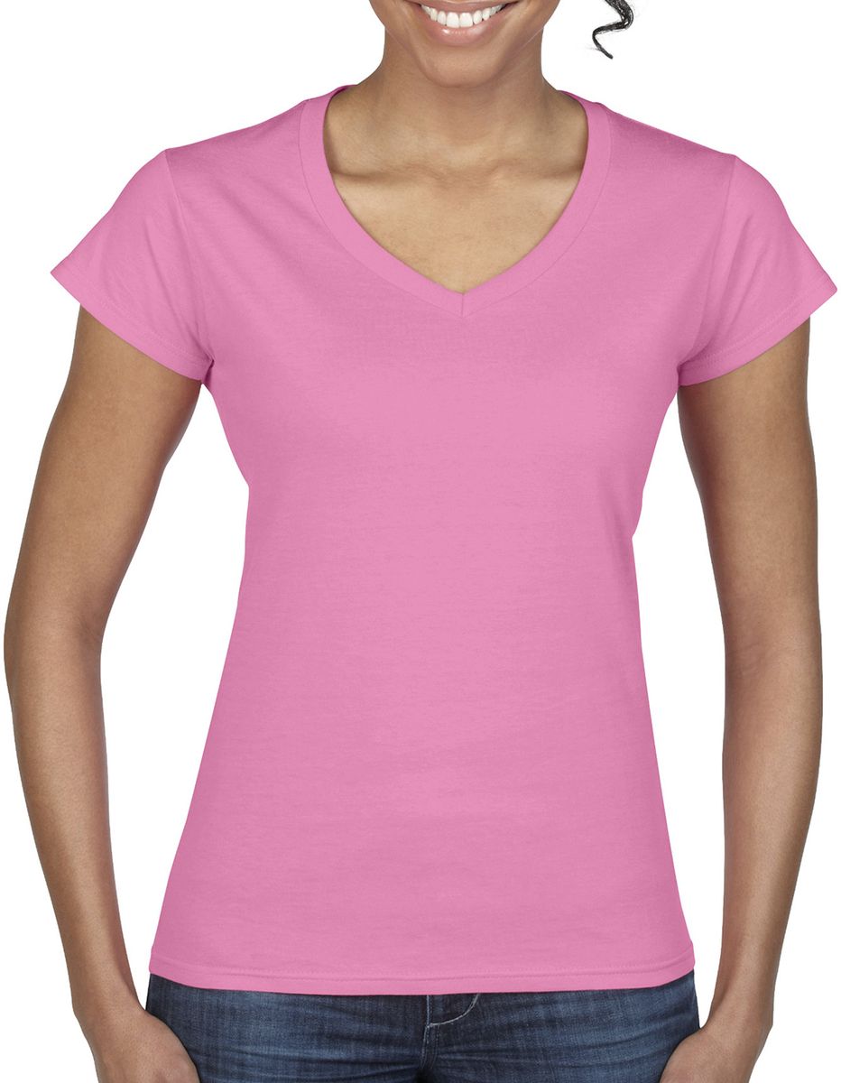 Γυναικείο T-Shirt με V-Neck 64V00L Gildan Softstyle Azalea