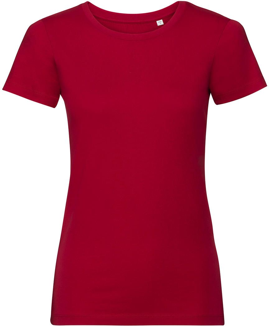 Γυναικείο T-Shirt R-108F-0 Russell Organic White Classic Red