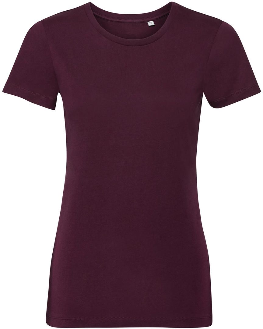Γυναικείο T-Shirt R-108F-0 Russell Organic White Burgundy