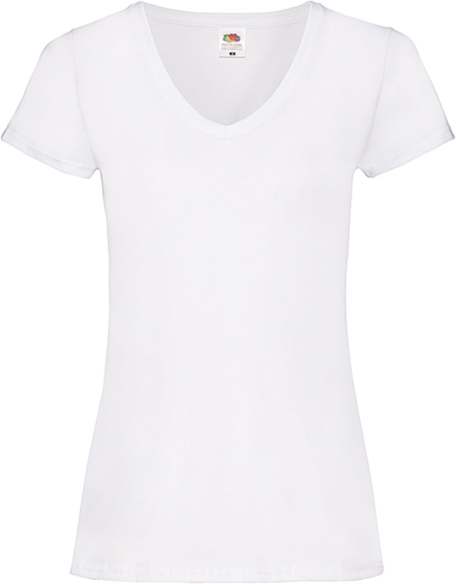 Γυναικείο T-shirt V-Neck 61-398-0 Fruit of the Loom White