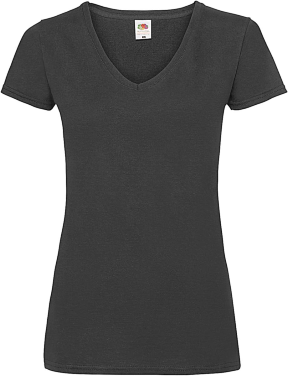Γυναικείο T-shirt V-Neck 61-398-0 Fruit of the Loom Black
