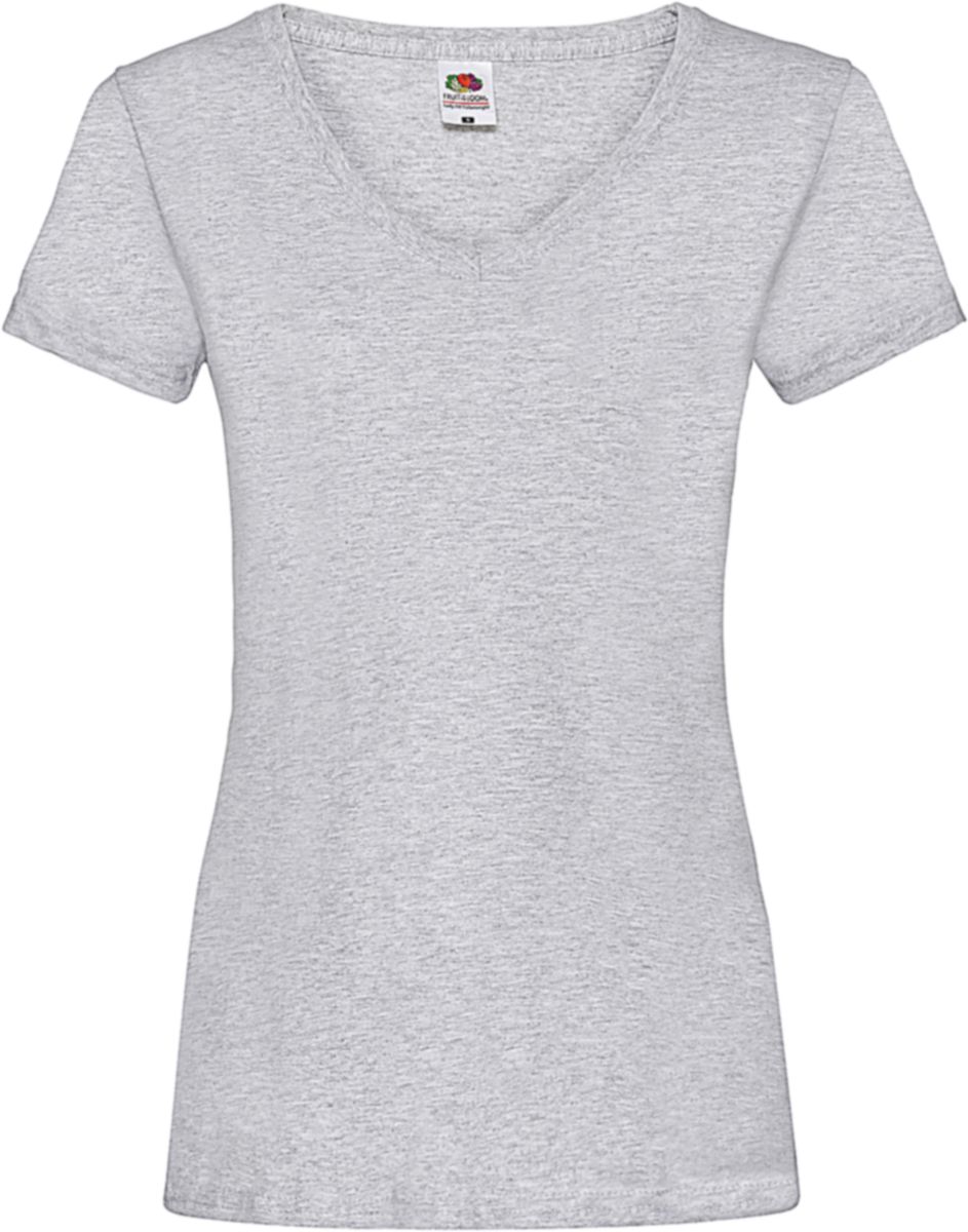 Γυναικείο T-shirt V-Neck 61-398-0 Fruit of the Loom Heather Grey