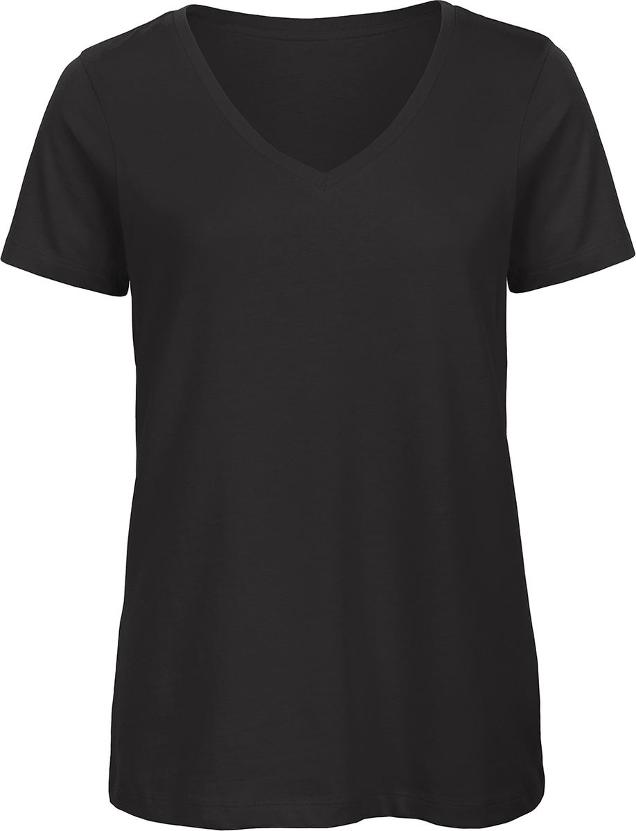 Γυναικείο T-Shirt TW045 B&C Organics Organic V-Neck Black