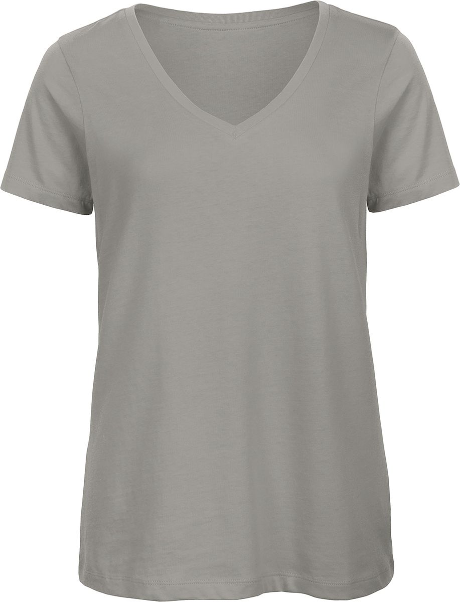 Γυναικείο T-Shirt TW045 B&C Organics Organic V-Neck Light Grey