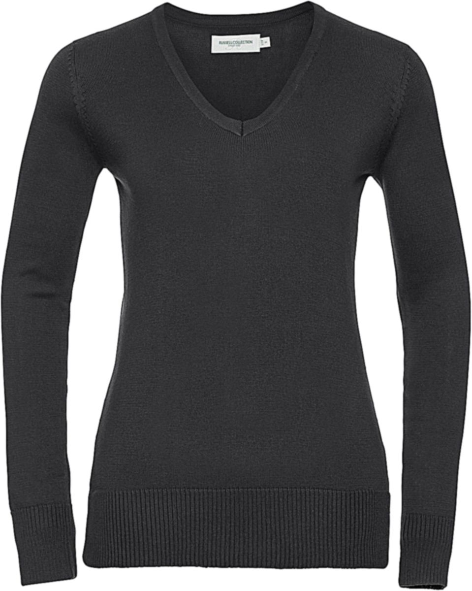 Γυναικείο Πλεκτό Πουλόβερ R-710F-0 Russell V-Neck Black