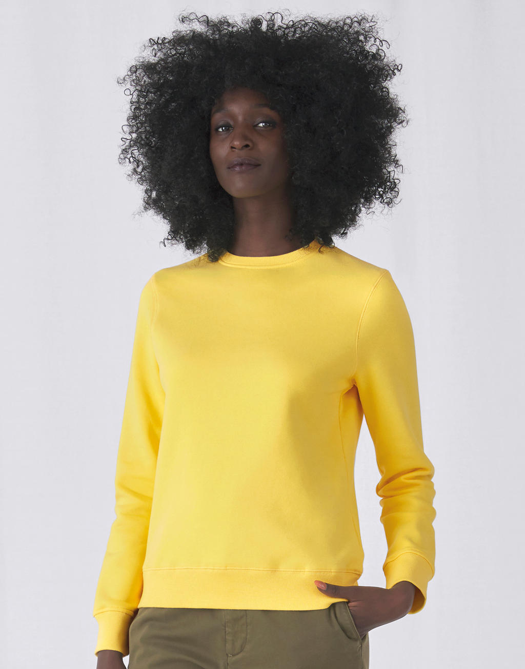 Γυναικείο Φούτερ WW01Q B & C Queen Crewneck Yellow Fizz