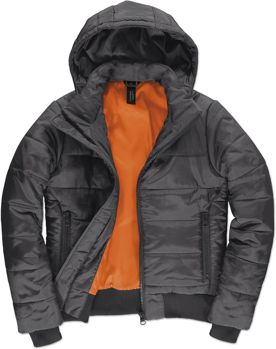 Γυναικείο Μπουφάν JW941 B&C Superhood Dark Grey/Neon Πορτοκαλί