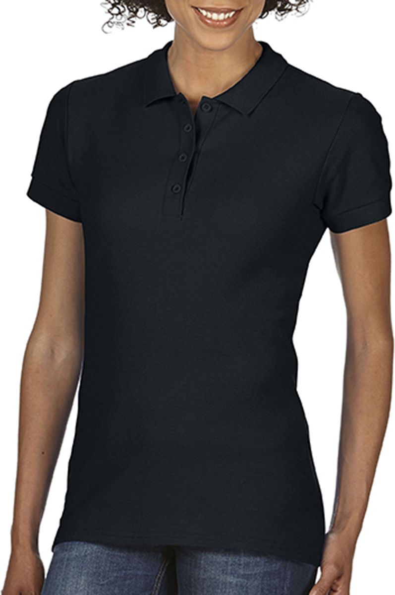Γυναικεία Μπλούζα Polo 64800L Gildan Softstyle Double Pique Black