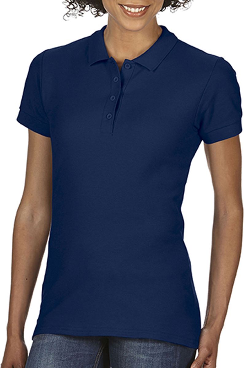Γυναικεία Μπλούζα Polo 64800L Gildan Softstyle Double Pique Navy