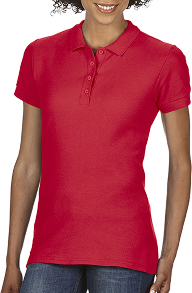 Γυναικεία Μπλούζα Polo 64800L Gildan Softstyle Double Pique Red