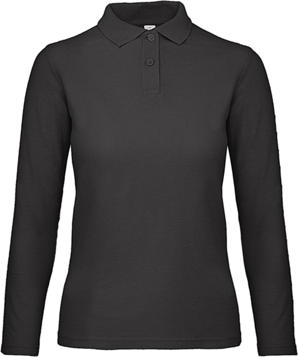 Μπλούζα Polo Γυναικεία Μακρυμάνικη PWI13 B & C ID.001 LSL Black