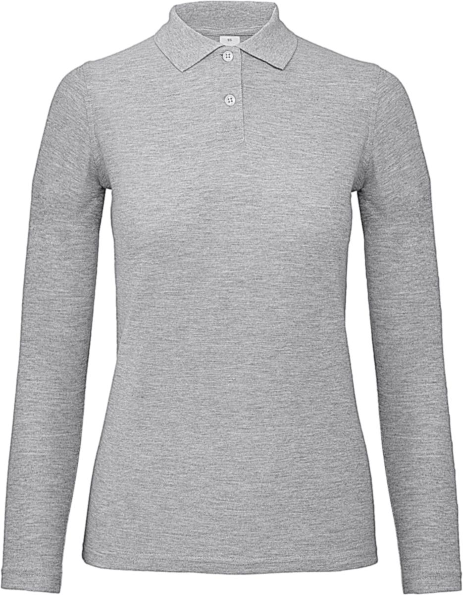 Μπλούζα Polo Γυναικεία Μακρυμάνικη PWI13 B & C ID.001 LSL Heather Grey