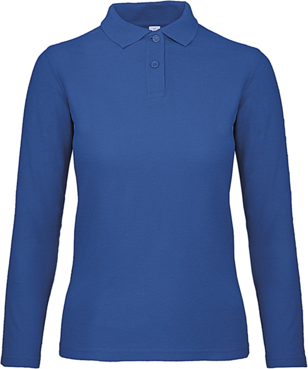 Μπλούζα Polo Γυναικεία Μακρυμάνικη PWI13 B & C ID.001 LSL Royal Blue