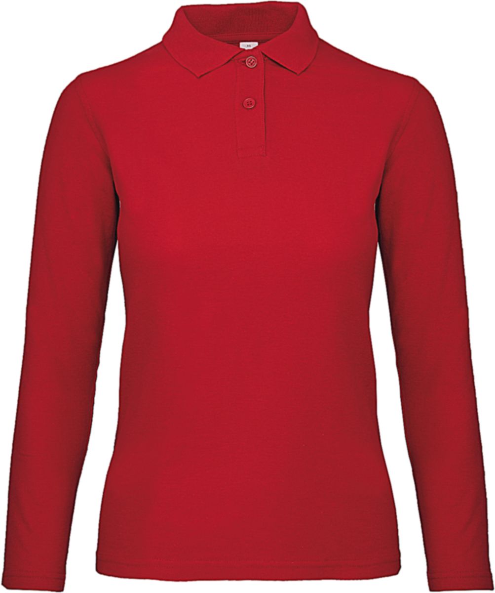 Μπλούζα Polo Γυναικεία Μακρυμάνικη PWI13 B & C ID.001 LSL Red