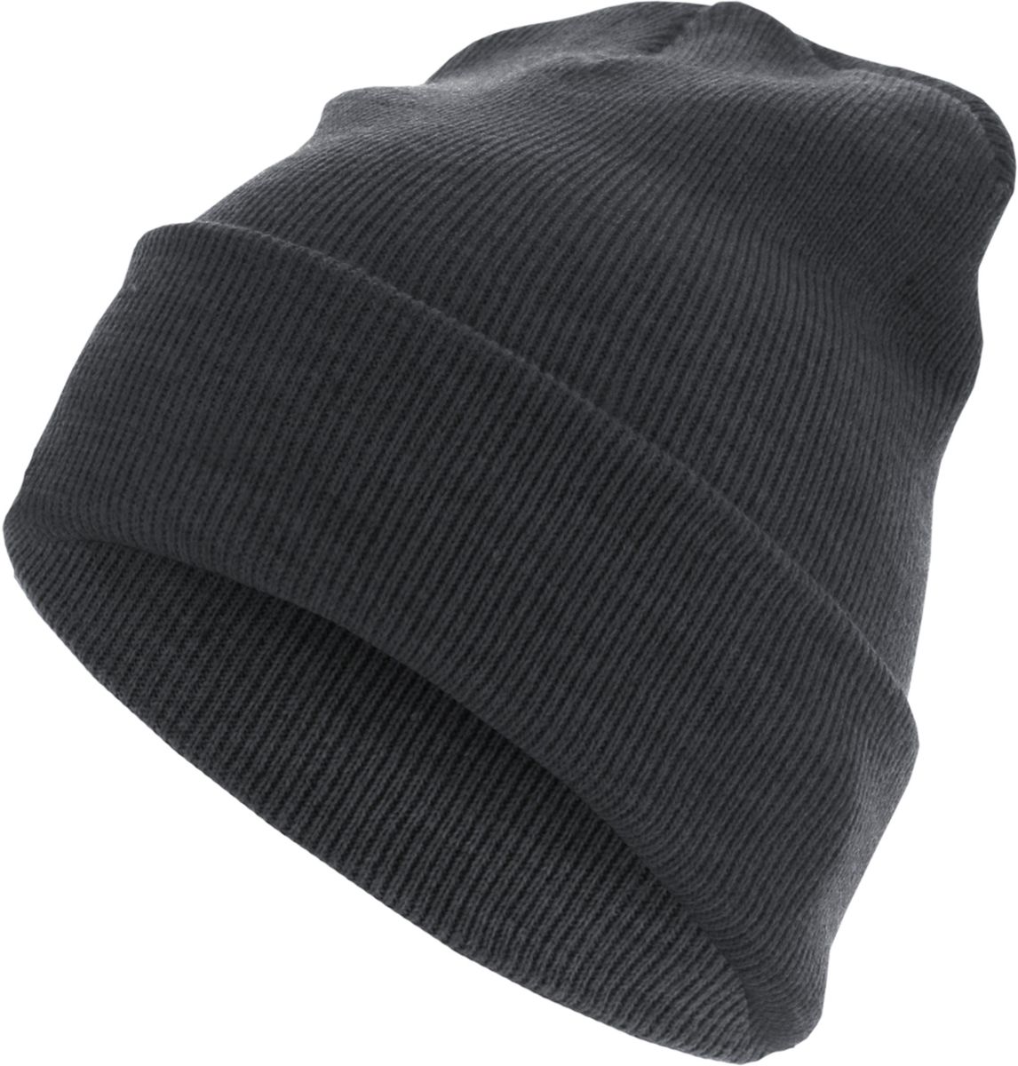 Beanie Basic Flap Long Version MSTRDS 10489 Heather Charcoal one size