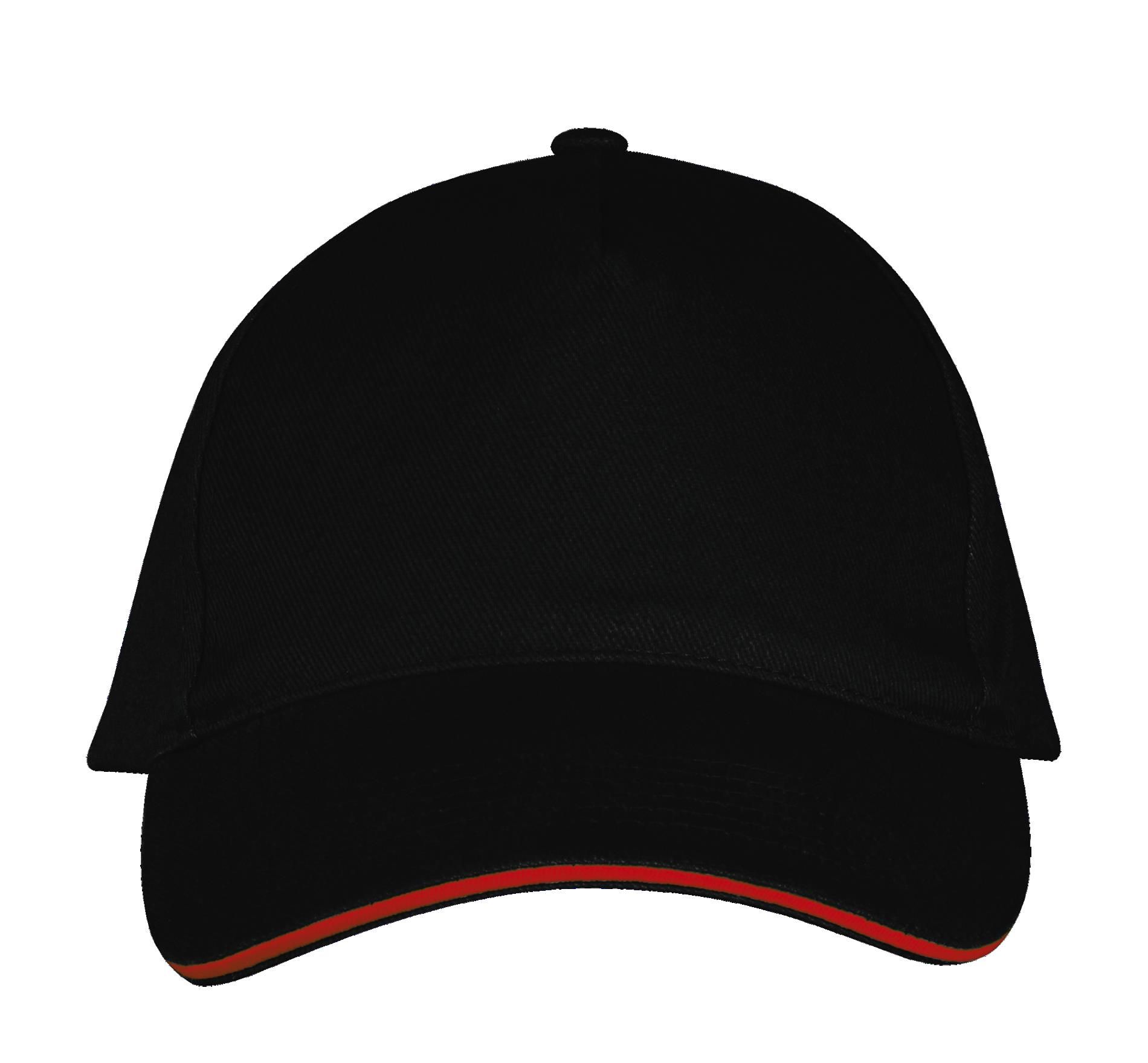 Πεντάφυλλο Καπέλο Jockey 00594 SOL'S Long Beach Black/Red