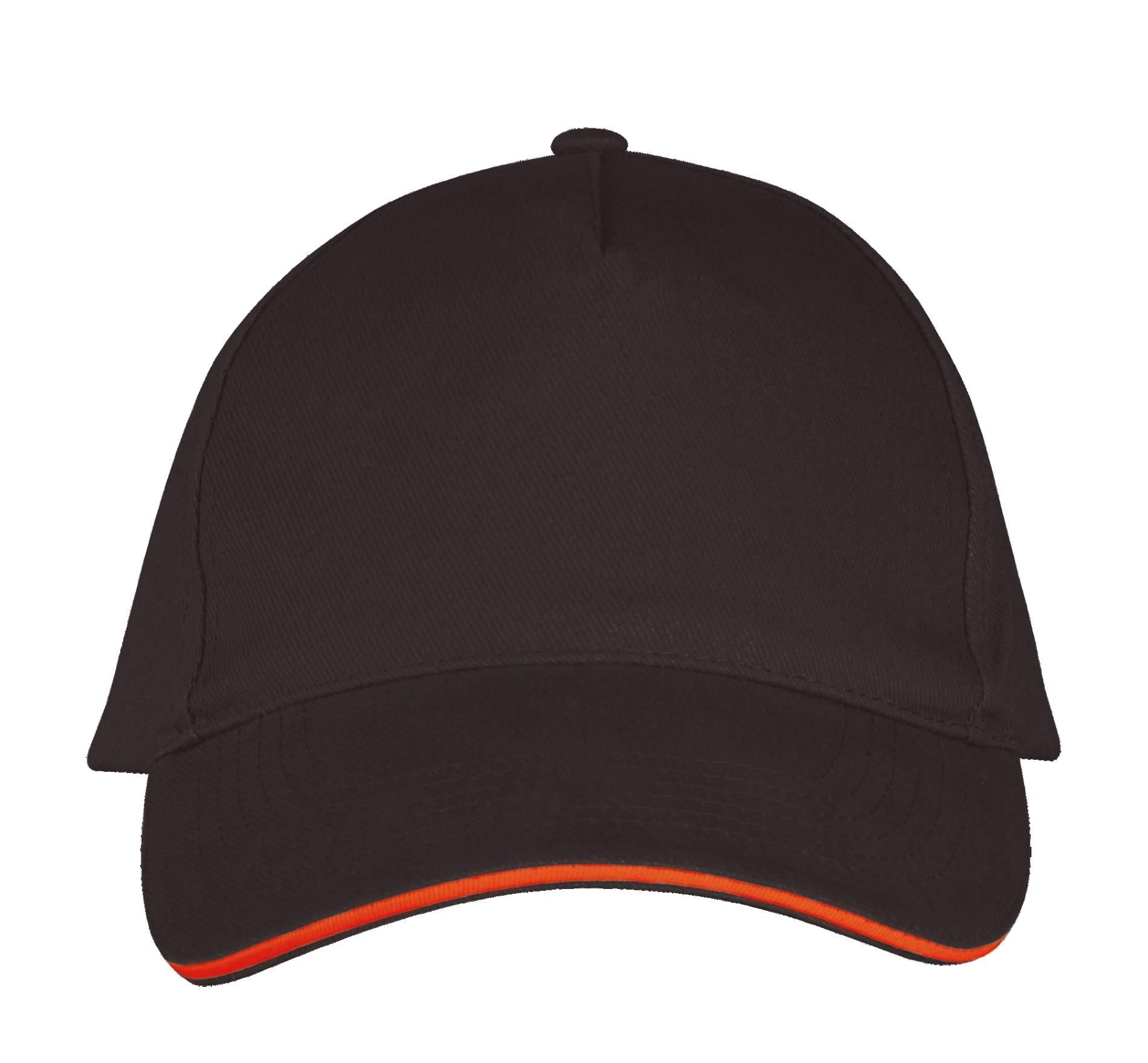 Πεντάφυλλο Καπέλο Jockey 00594 SOL'S Long Beach Dark Grey/Orange